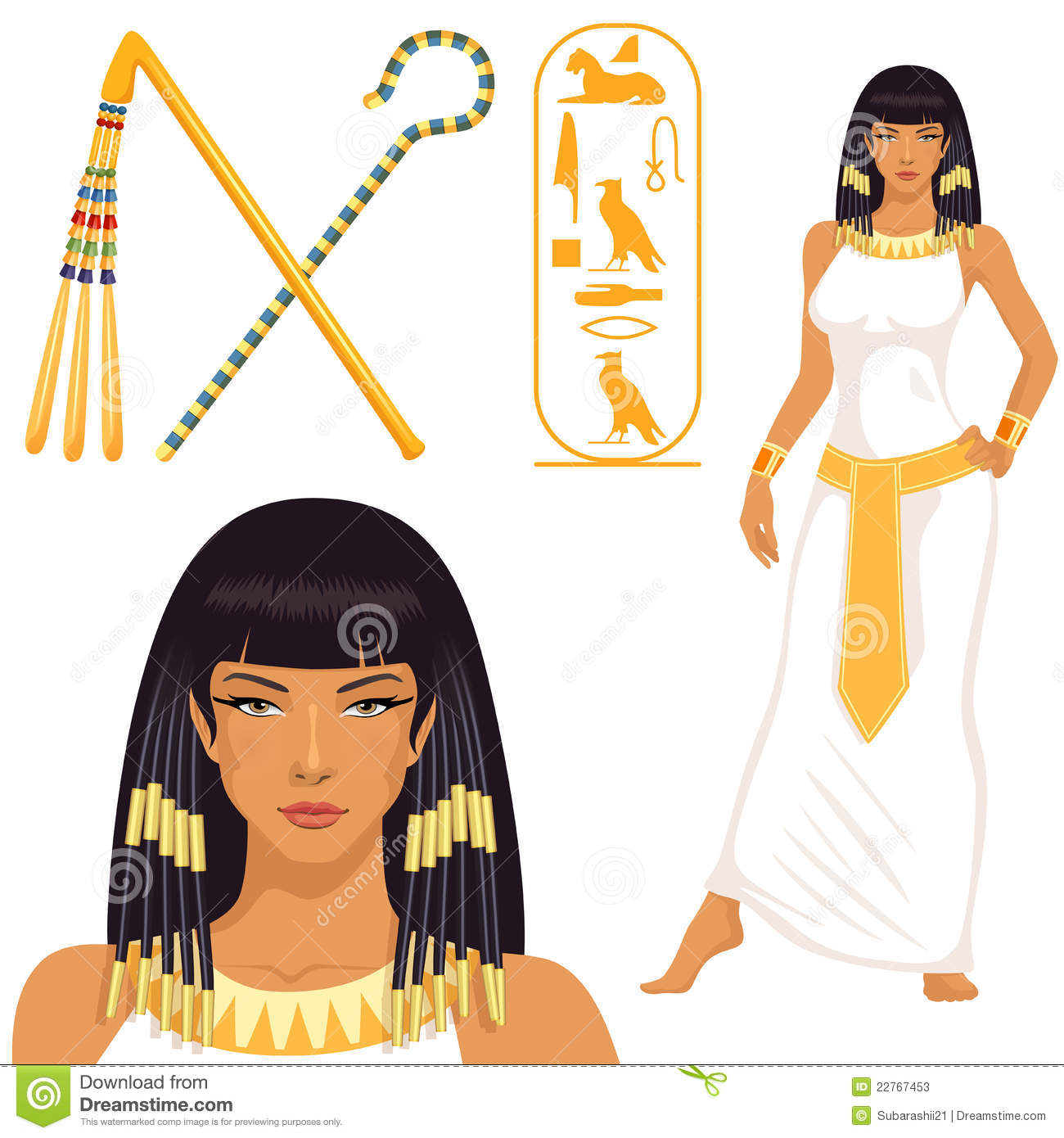 Cleopatra Pharaoh Symbols And Hieroglyphics Stock Photos   Image