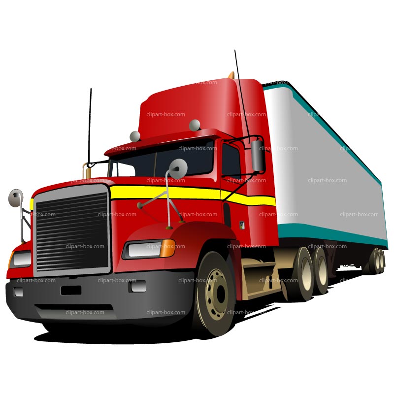 Clipart Red Us Truck   Royalty Free Vector Design