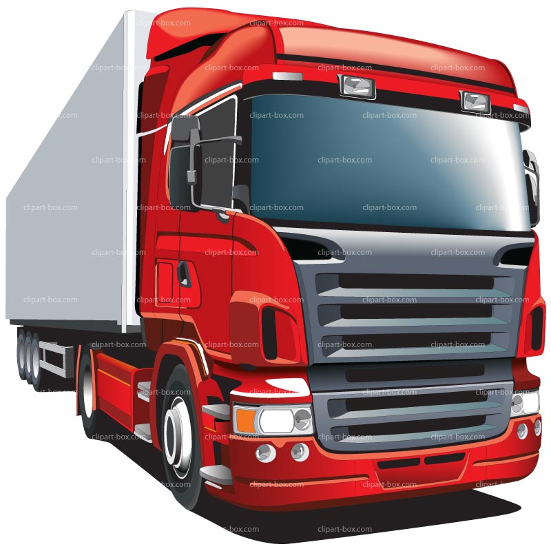 Clipart Truck With Semitrailer   Royalty Free Vector Design