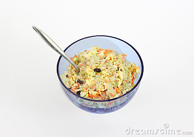 Cole Slaw With Spoon Royalty Free Stock Photos   Image  13804618