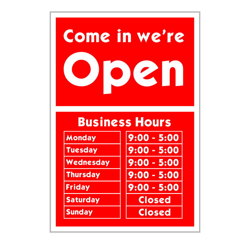 Come In We Re Open By Jhnri4   Business Hours Sign