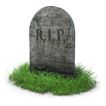 Gravestone With Grass On White Background