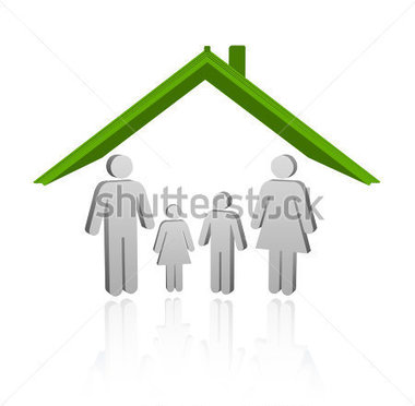 Illustration Of A House With Family  Safe Home Child Protection