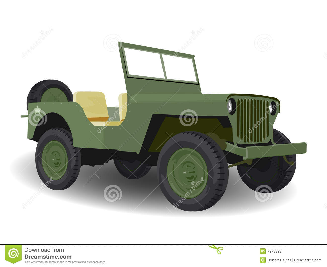 Jungle Jeep Clipart Green Army Jeep Vehicle On