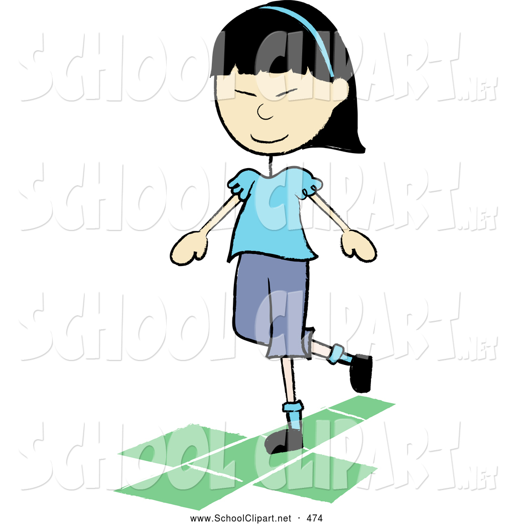 Larger Preview  Clip Art Of A Smiling Little Asian School Girl Playing    