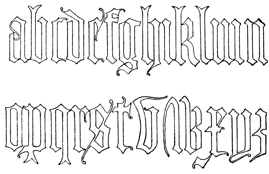 Lowercase Old English   Clipart Etc