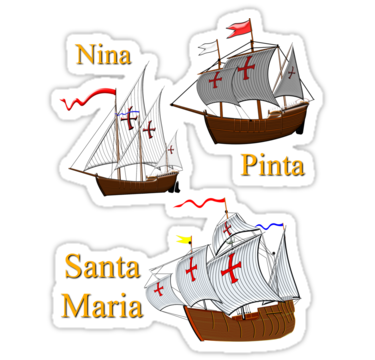 Nina Pinta And Santa Maria T Shirt   Leggings Only Stickers By    