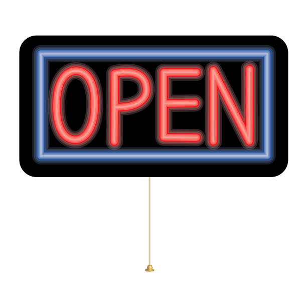Open Neon Sign Clipart
