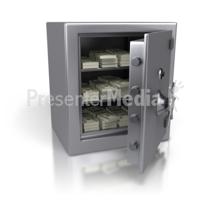 Safe Containing Cash Dollars   Home And Lifestyle   Great Clipart