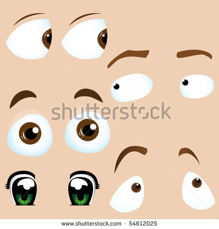 Set Of 5 Cartoon Eyes  Editable Vector Illustration   Stock Vector