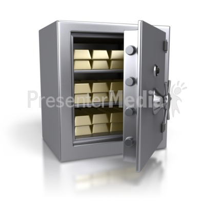 Steel Safe Containing Gold Bars   Home And Lifestyle   Great Clipart