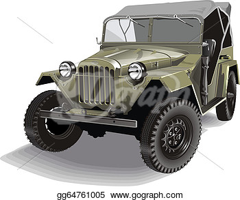 Stock Illustration   Retro Army Jeep  Clipart Illustrations Gg64761005