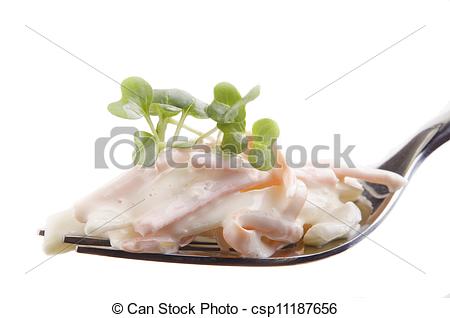 Stock Images Of Cole Slaw With Thyme On A Fork   Home Made Cole Slaw