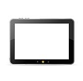 Tablet Computer Black Frame Vector Tablet Pc With White Screen Stock