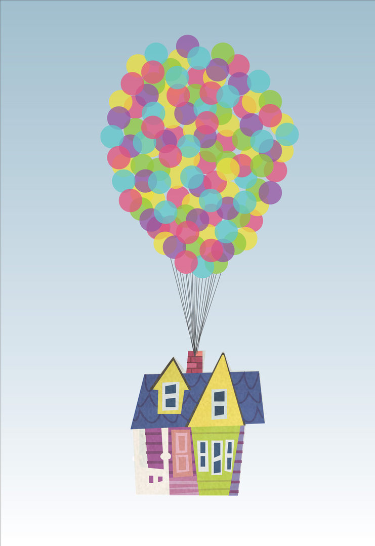 Up House Drawing Pixar Up Balloons Drawing With