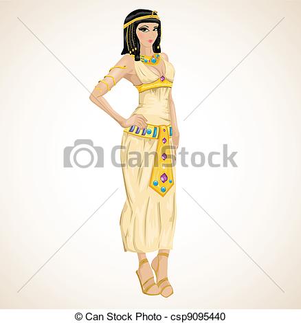 Vector   Hermoso Ni A Estilizado Cleopatra   Stock De Ilustracion