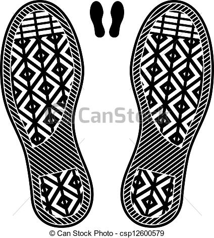 Vector   Vector Clean Shoe Imprints   Stock Illustration Royalty Free