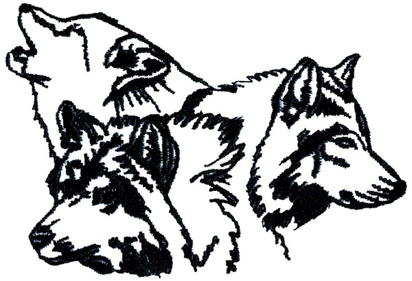 Animals Embroidery Design  Wolf Pack Outline From Grand Slam Designs