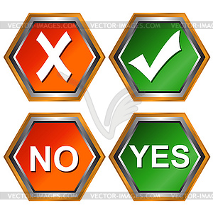 Buttons Yes And No   Vector Clipart