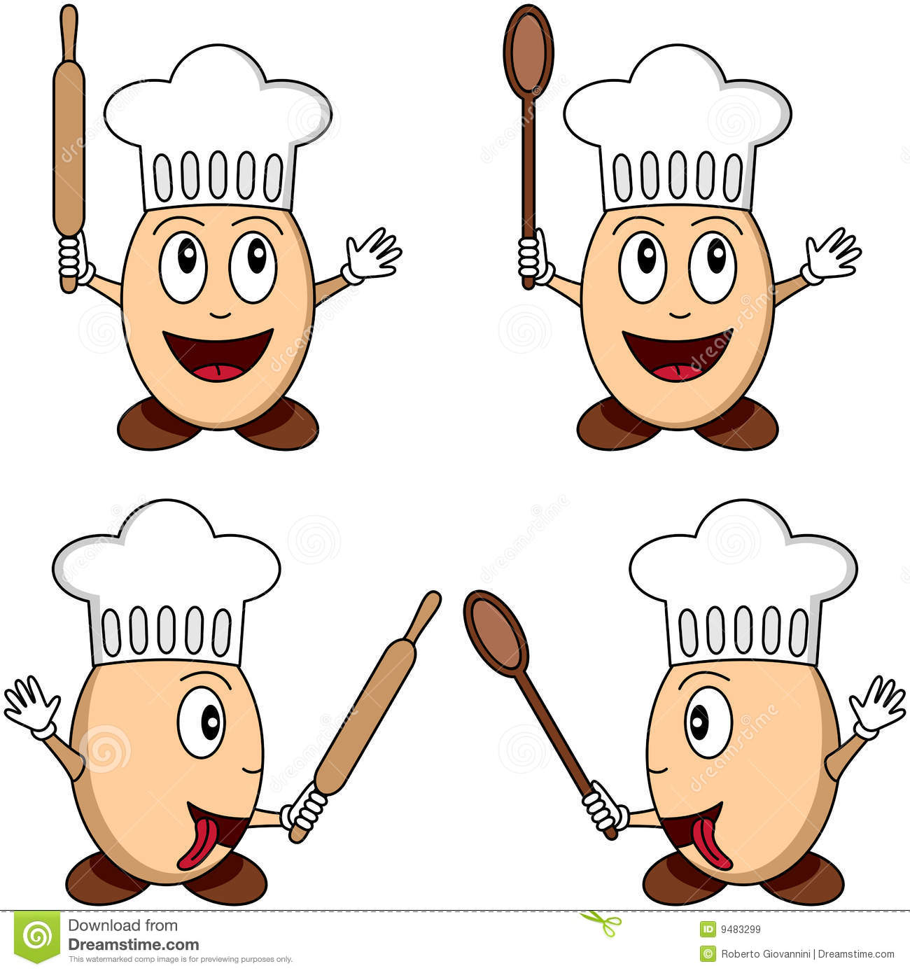 Cartoon Egg Chef Characters Royalty Free Stock Images   Image  9483299