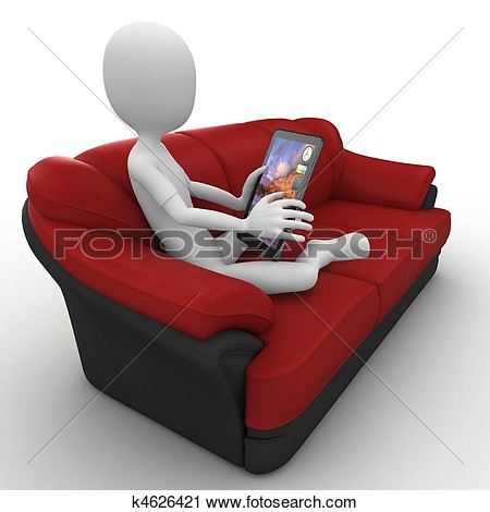 Clipart   3d Man With Tablet Pc  Fotosearch   Search Clip Art    