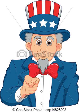 Clipart Of Uncle Sam Cartoon Wants You   Vector Illustration Of Uncle