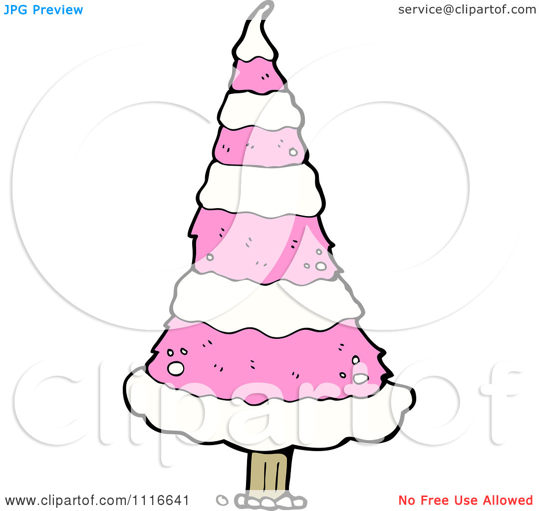 Clipart Pink Christmas Tree 1   Royalty Free Vector Illustration By