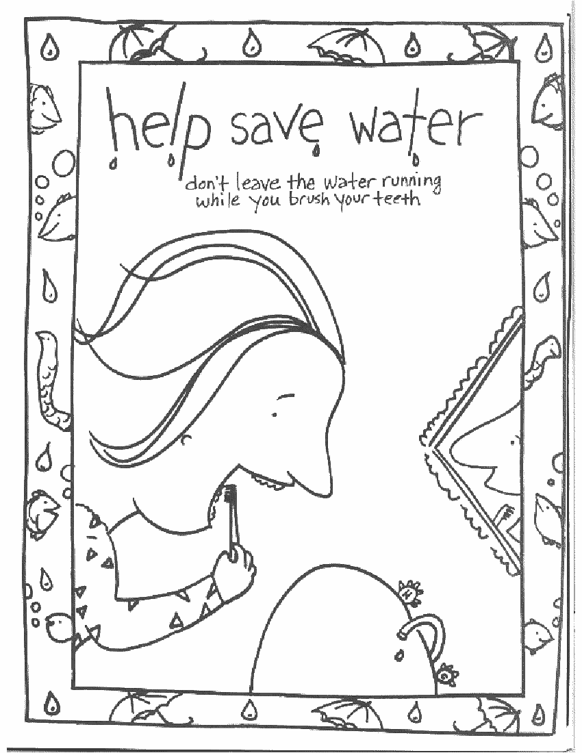 Help Save Water   Http   Www Wpclipart Com Education Coloring Pages