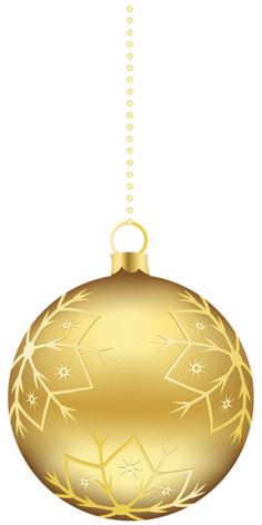 Large Transparent Gold Christmas Ball Ornament Png Clipart