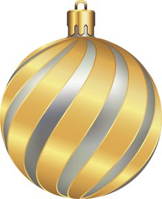 Large Transparent Gold Christmas Ball Ornament Png Clipart   Scrapbook