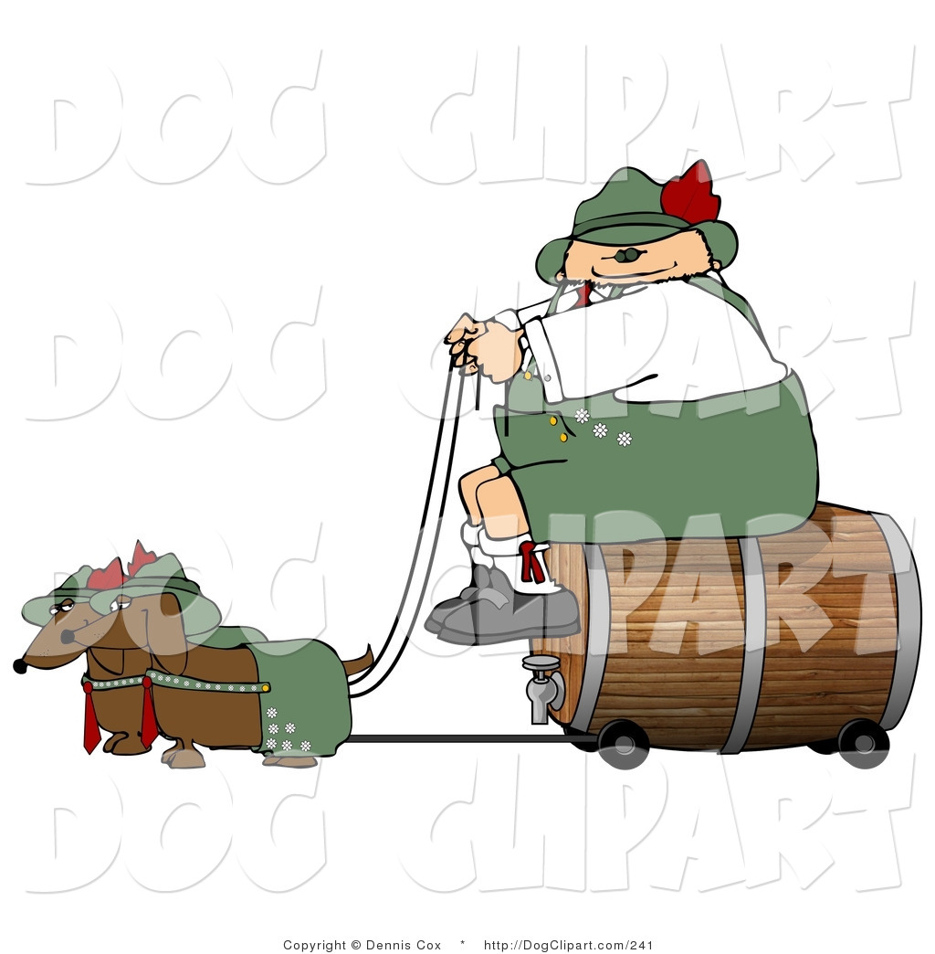 Larger Preview  Clip Art Of A Smiling German Man Transporting A Wooden    
