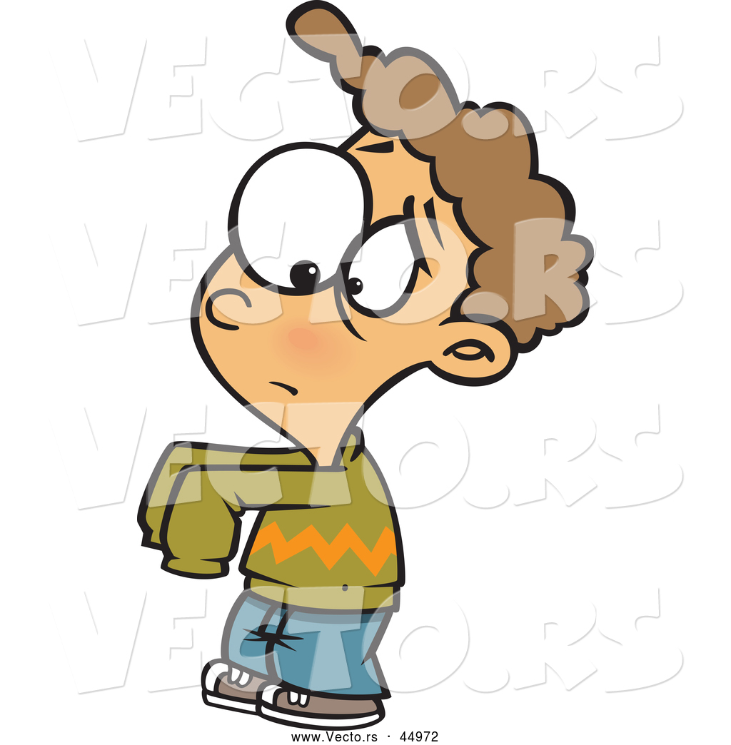 Larger Preview  Vector Of A Upset Cartoon Boy Wearing An Ugly Sweater