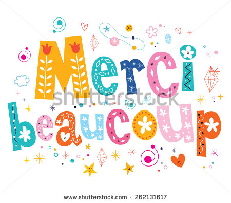 Merci Beaucoup Thank You Very Much In French Lettering Design   Stock    