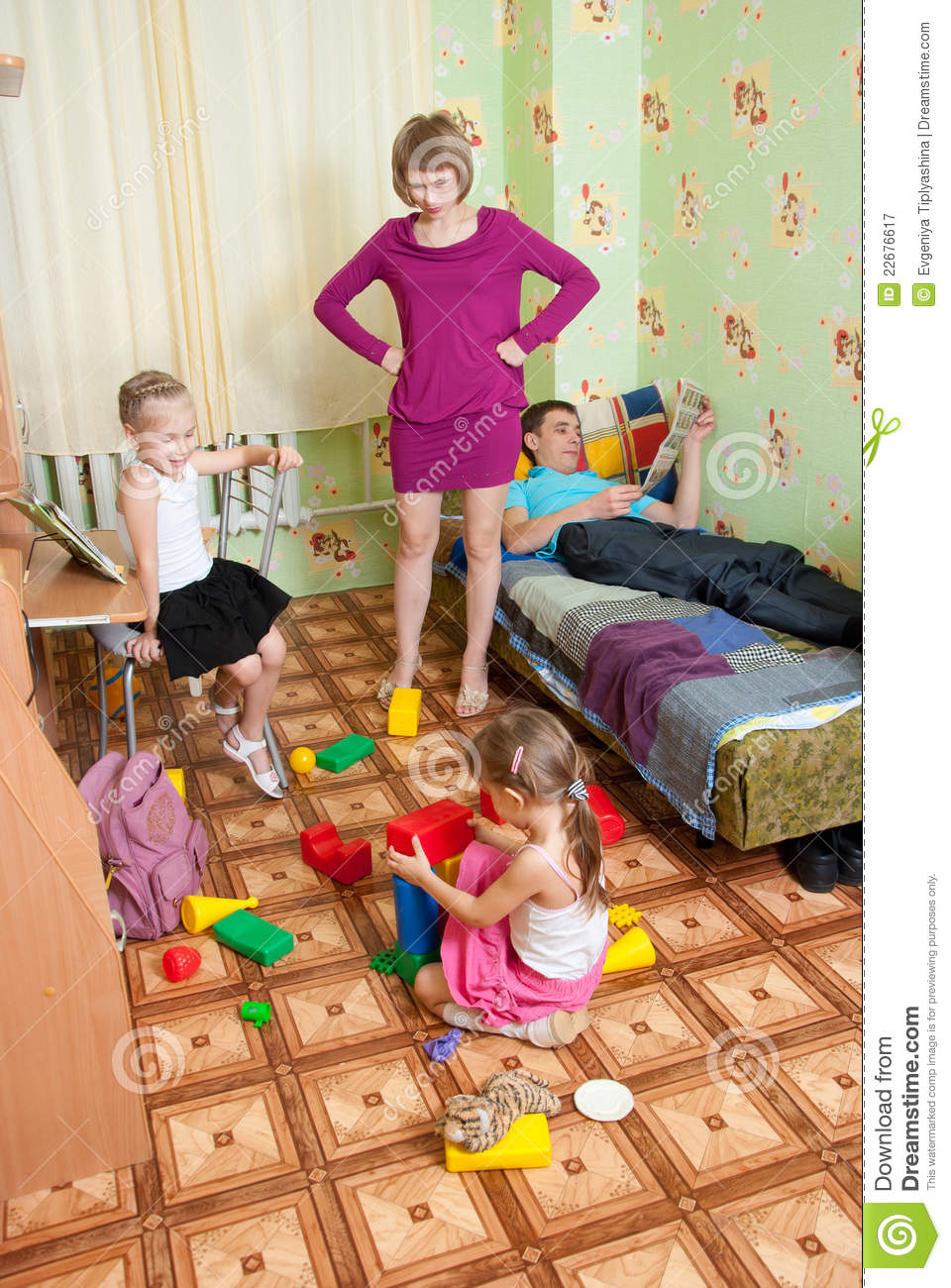Mom Upset By Mess Royalty Free Stock Photography   Image  22676617