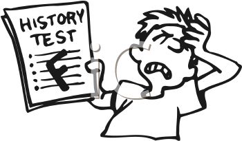 Of A Boy With An F On His History Test   Royalty Free Clipart Image