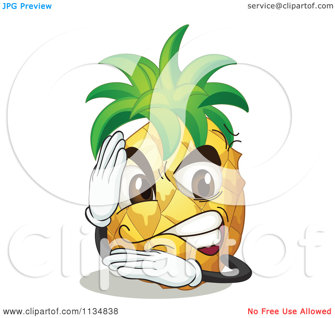 Of A Karate Chop Pineapple   Royalty Free Vector Clipart By Colematt