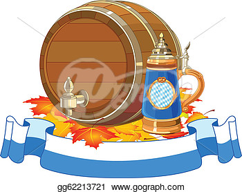 Oktoberfest Design With Beer Keg And Mug  Clipart Drawing Gg62213721