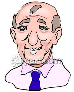Old Man Going Bald   Royalty Free Clipart Picture