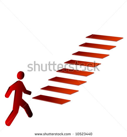 Stairwell Clipart Stock Vector Red Man Climbing The Stairs 10523440