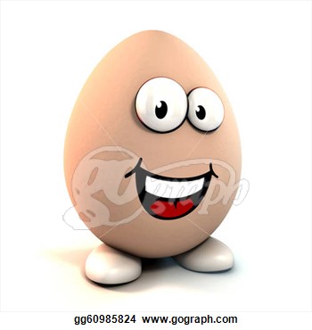 Stock Illustration   Funny Cartoon Egg 3d Character   Clip Art