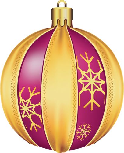 Transparent Gold And Pink Christmas Ball Clipart Picture