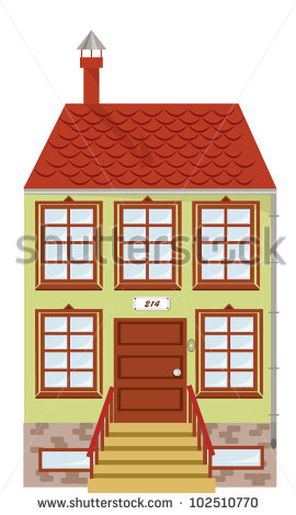 Vector Illustration Of A Single Two Story House   Stock Vector