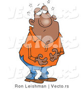 Vector Of A Sick Bald Mexican Man With Upset Tummy By Ron Leishman