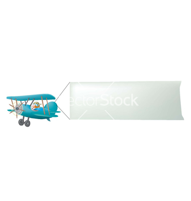 Airplane Pulling Sign Biplane Pulling Sign Vector