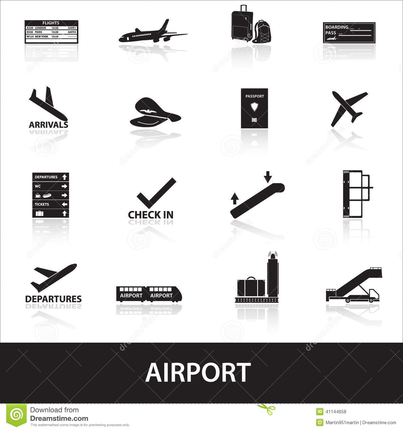 Airport Icons Set Eps10 Stock Illustration   Image  41144658