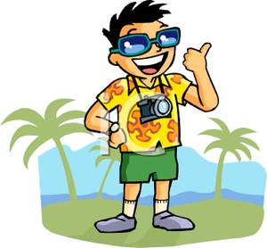 Asian Man Vacationing   Royalty Free Clipart Picture