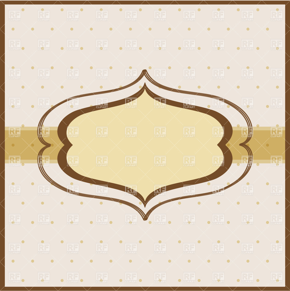 Brown Frame For Text On Polka Dot Background Download Royalty Free    