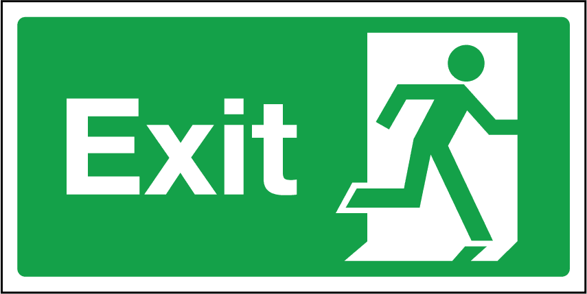 But In Europe The Emergency Exit Sign Looks Like This
