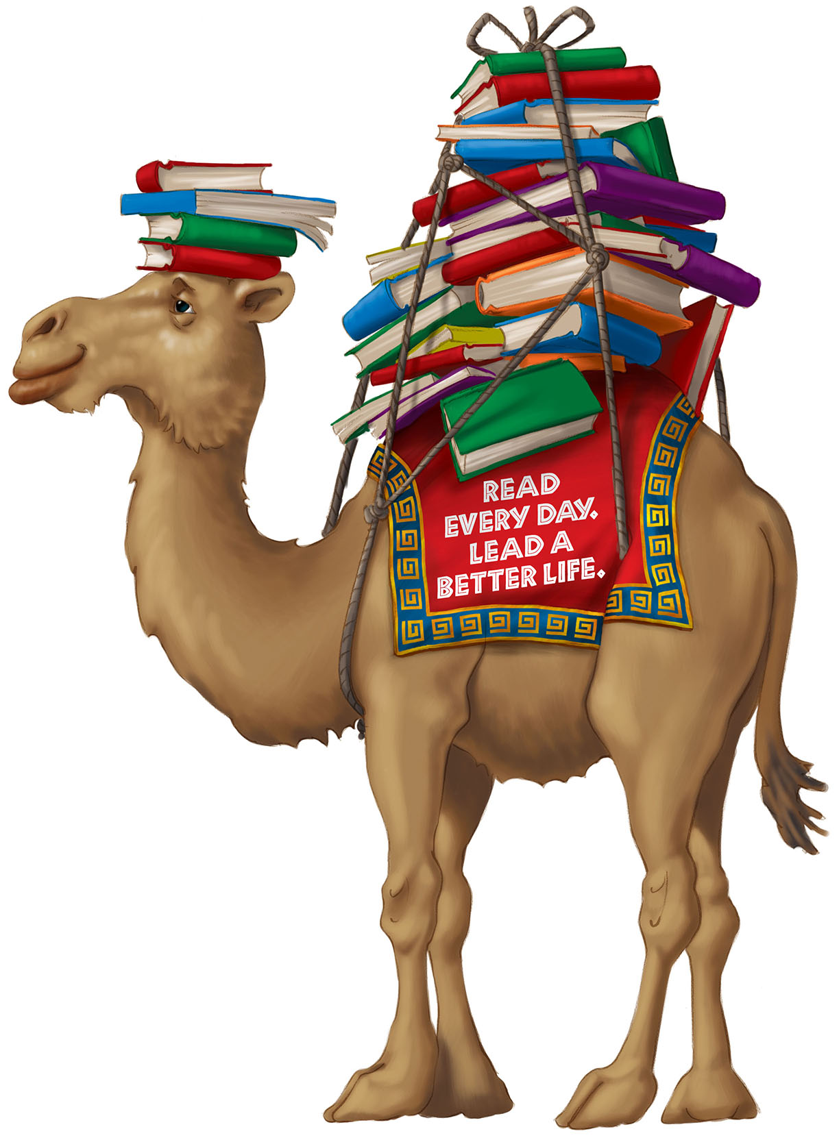Camel Carrying Books Clip Art   Cat Reading Clip Art