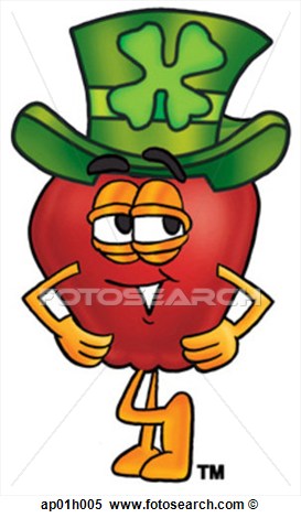 Clipart   Apple And Irish Hat  Fotosearch   Search Clip Art    
